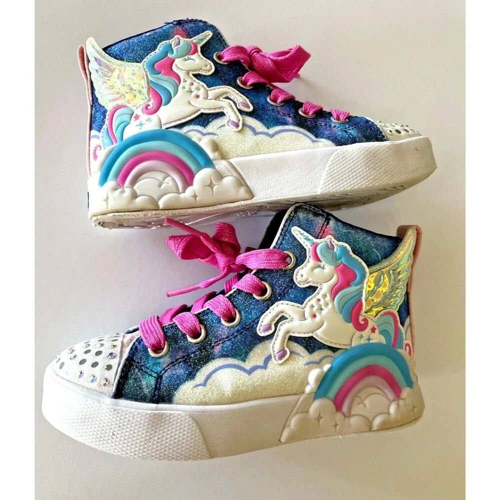 Skechers Twinkle Magic Hot Pink Kids Preschool Unicorn Casual Shoe SZ11.5 Flaws